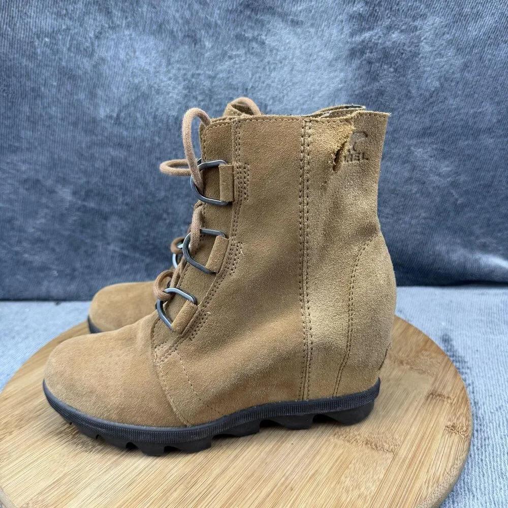 Sorel Joan of Arctic Shoes Girls Size 3 Brown Suede Casual Sneakers NY2988-224